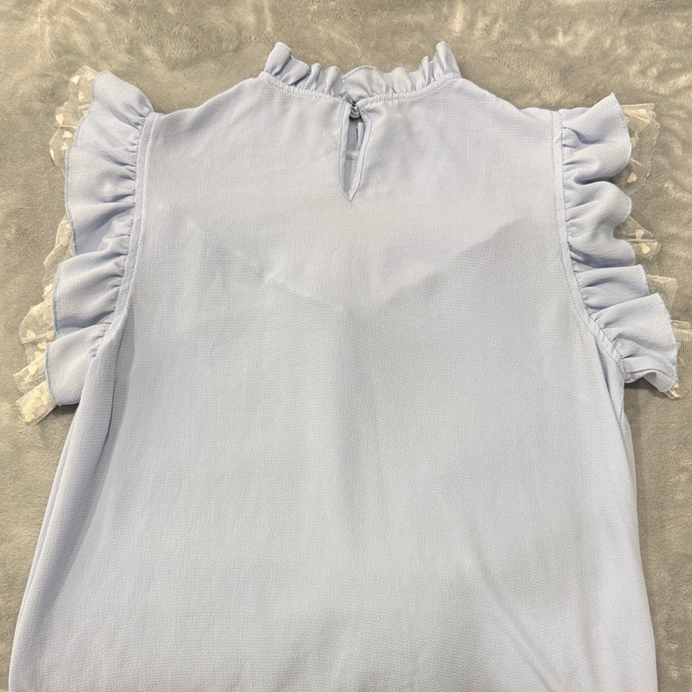 SHEIN Light Blue Ruffled Blouse - Picture 2 of 2